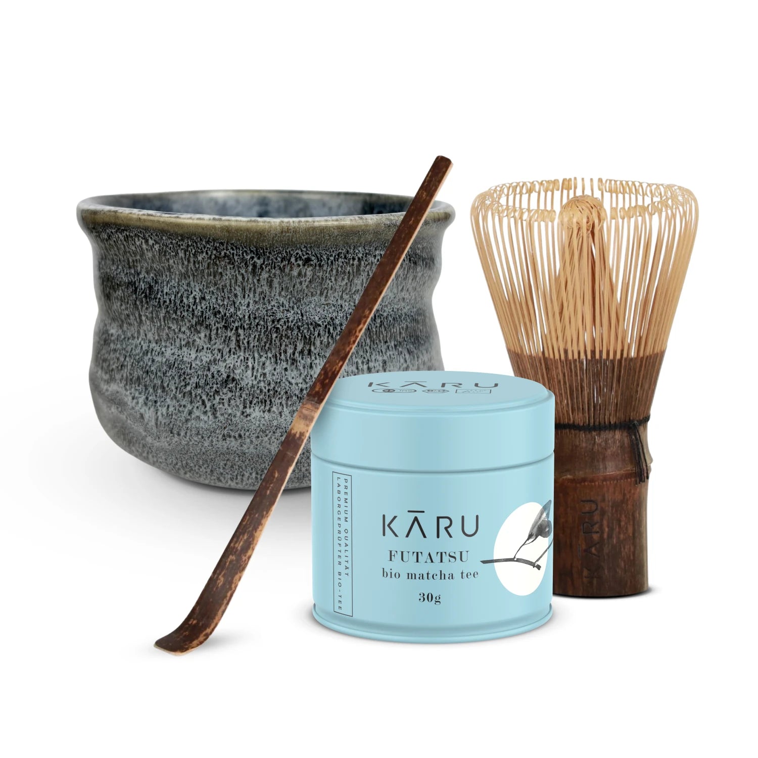 Bio Matcha Set Futatsu | Seiryū (blau-grau)