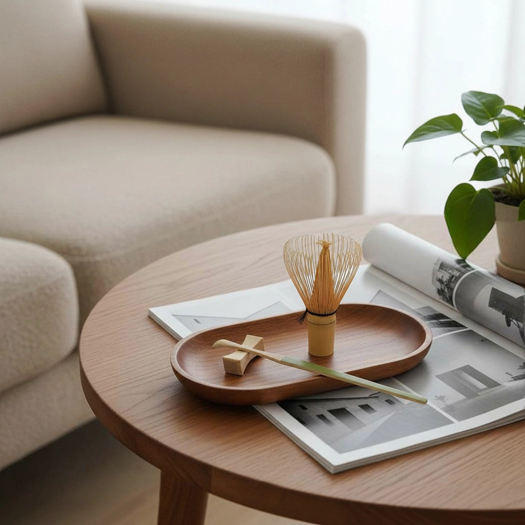 Premium Matcha Besen aus handgeschnitztem Bambus | Hell