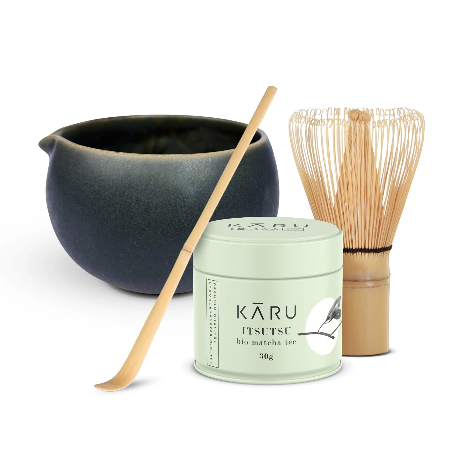 Bio Matcha Set Itsutsu | Mori (dunkelgrün-anthrazit)