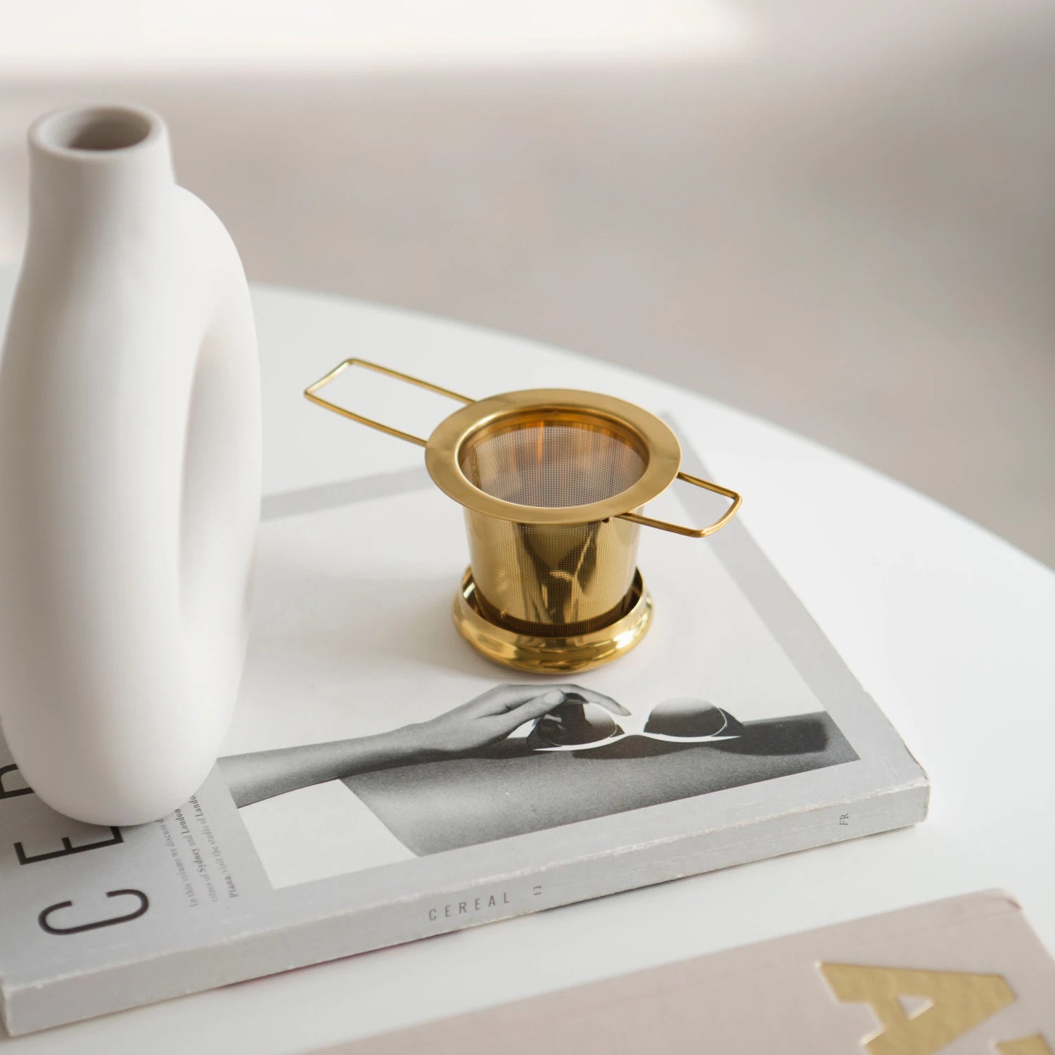 Teesieb aus Edelstahl - Gold