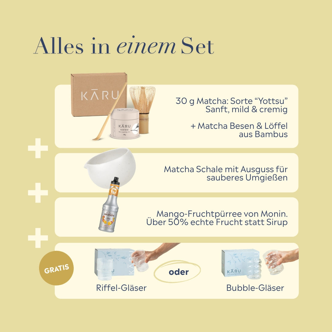 Matcha Summer Bundle | Mango (Riffel-Gläser)