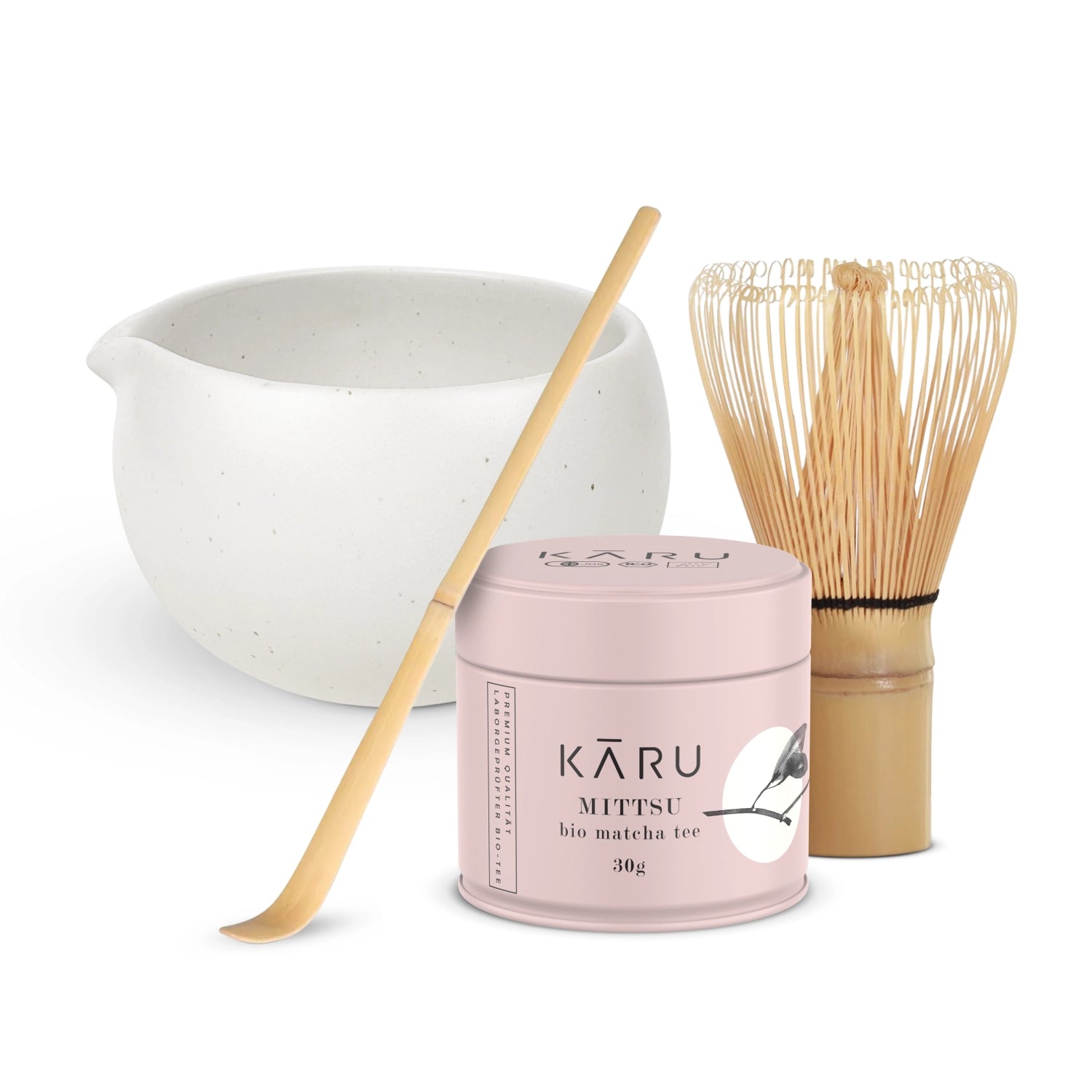 Bio Matcha Set Mittsu | Miruku (cremeweiß)