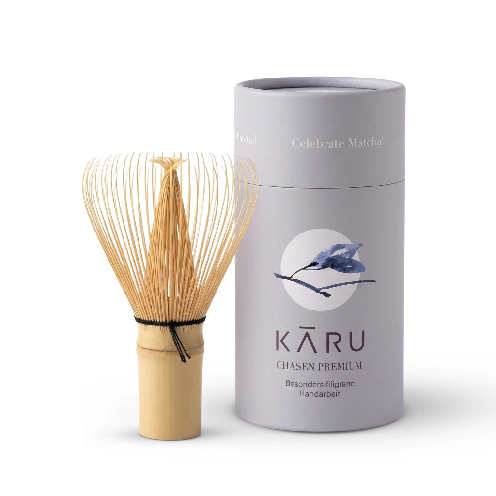 Premium Matcha Besen aus handgeschnitztem Bambus | Hell