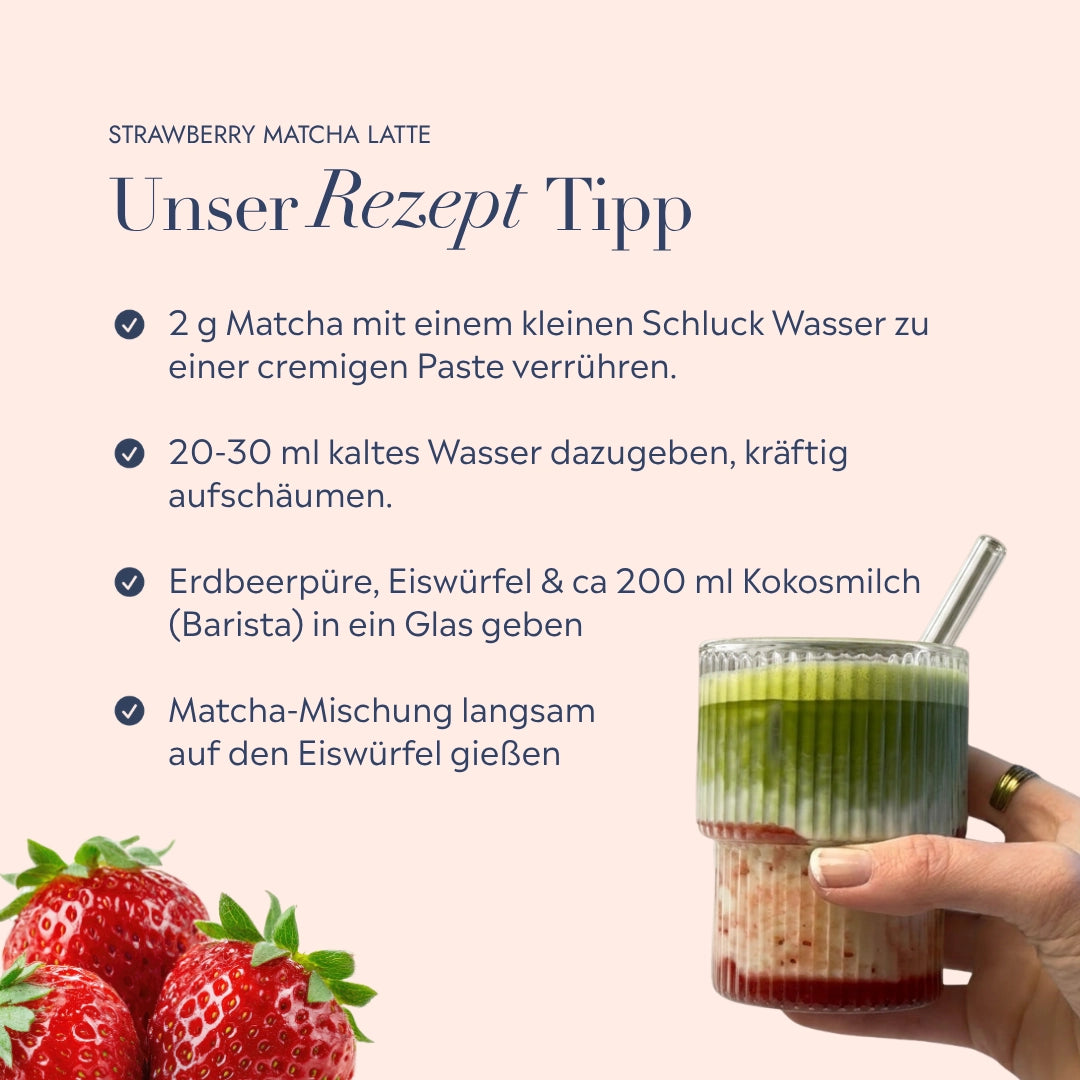 Matcha Summer Bundle | Erdbeere (Riffel-Gläser)