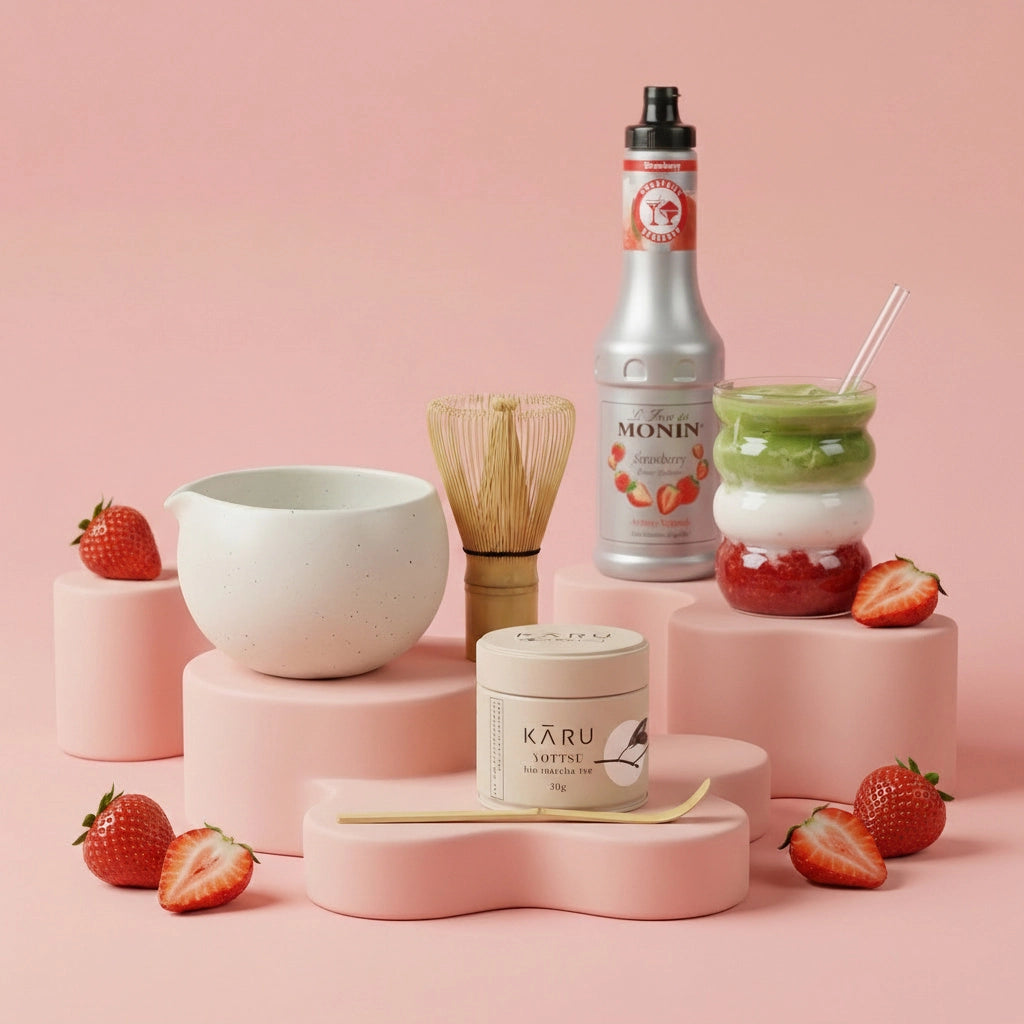 Matcha Summer Bundle | Erdbeere (Bubble-Gläser)