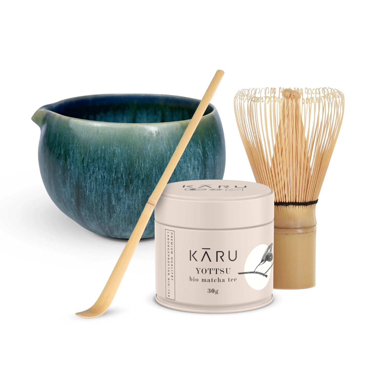 Bio Matcha Set Yottsu | Byōdō-in (türkisblau)