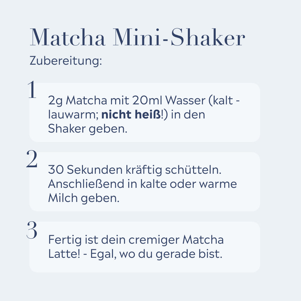 Mini-Shaker | Für cremigen Matcha Latte. Überall und jederzeit
