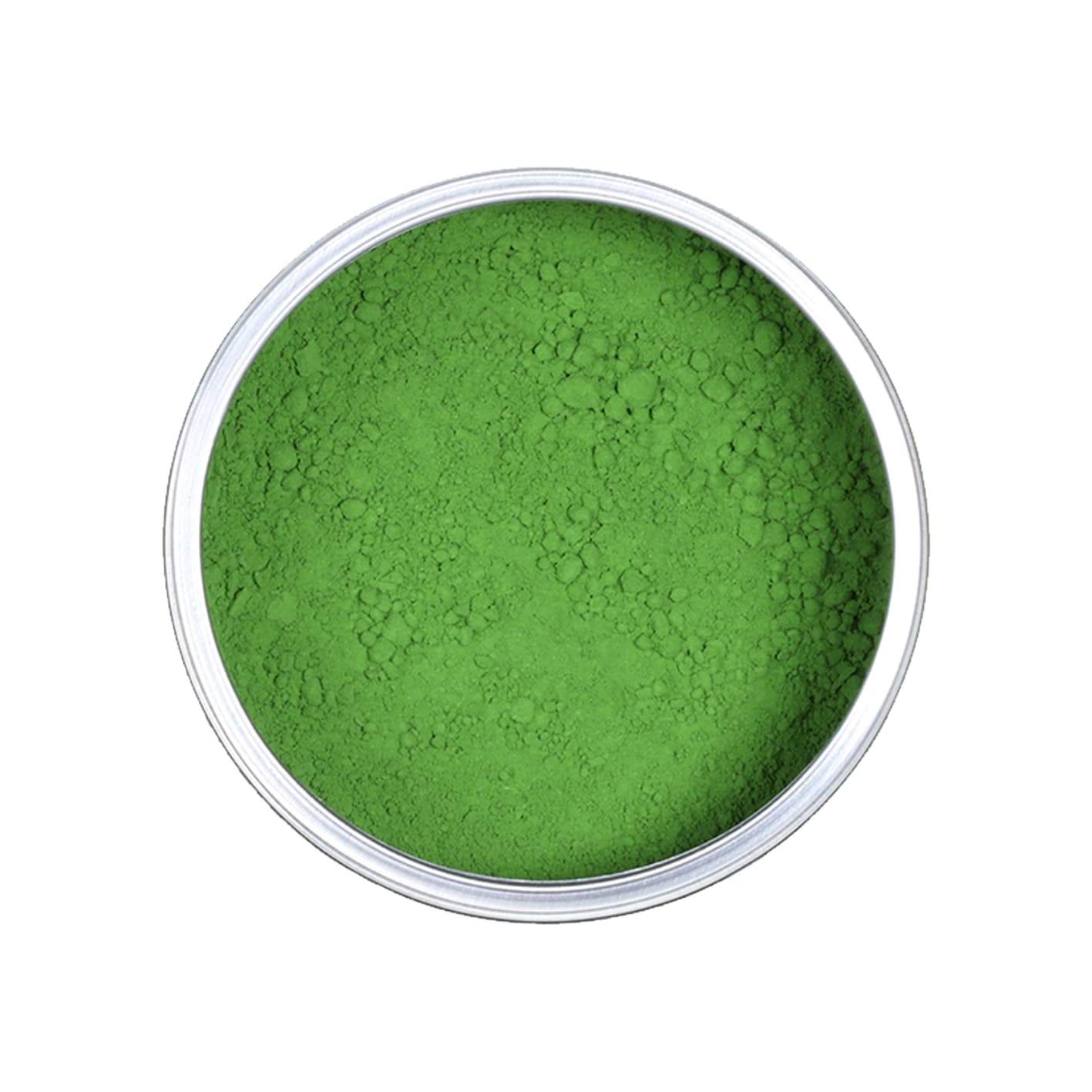 Pulver Bio Matcha Futatsu in der Dose, frontal von oben