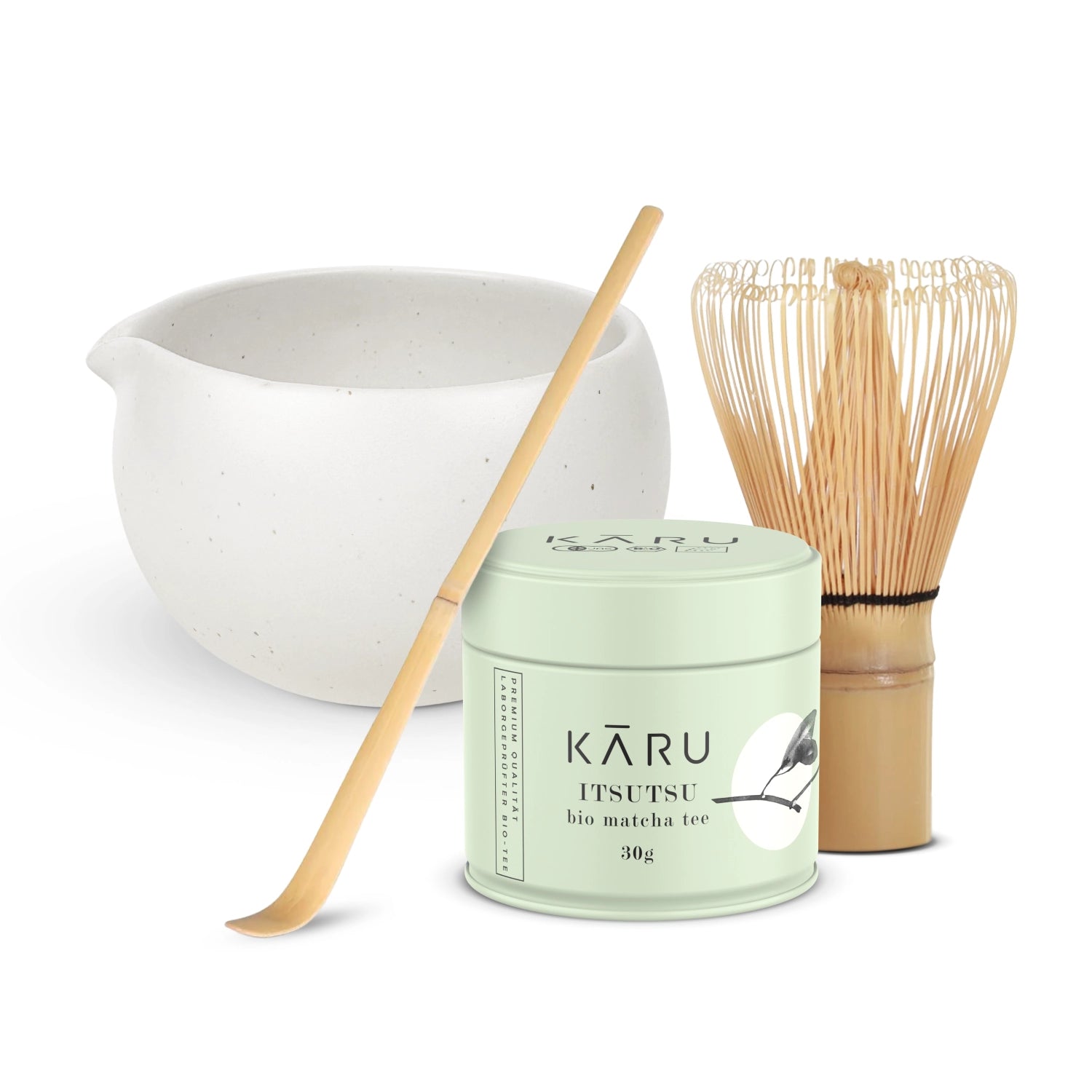 Bio Matcha Set Itsutsu | Miruku (cremeweiß)