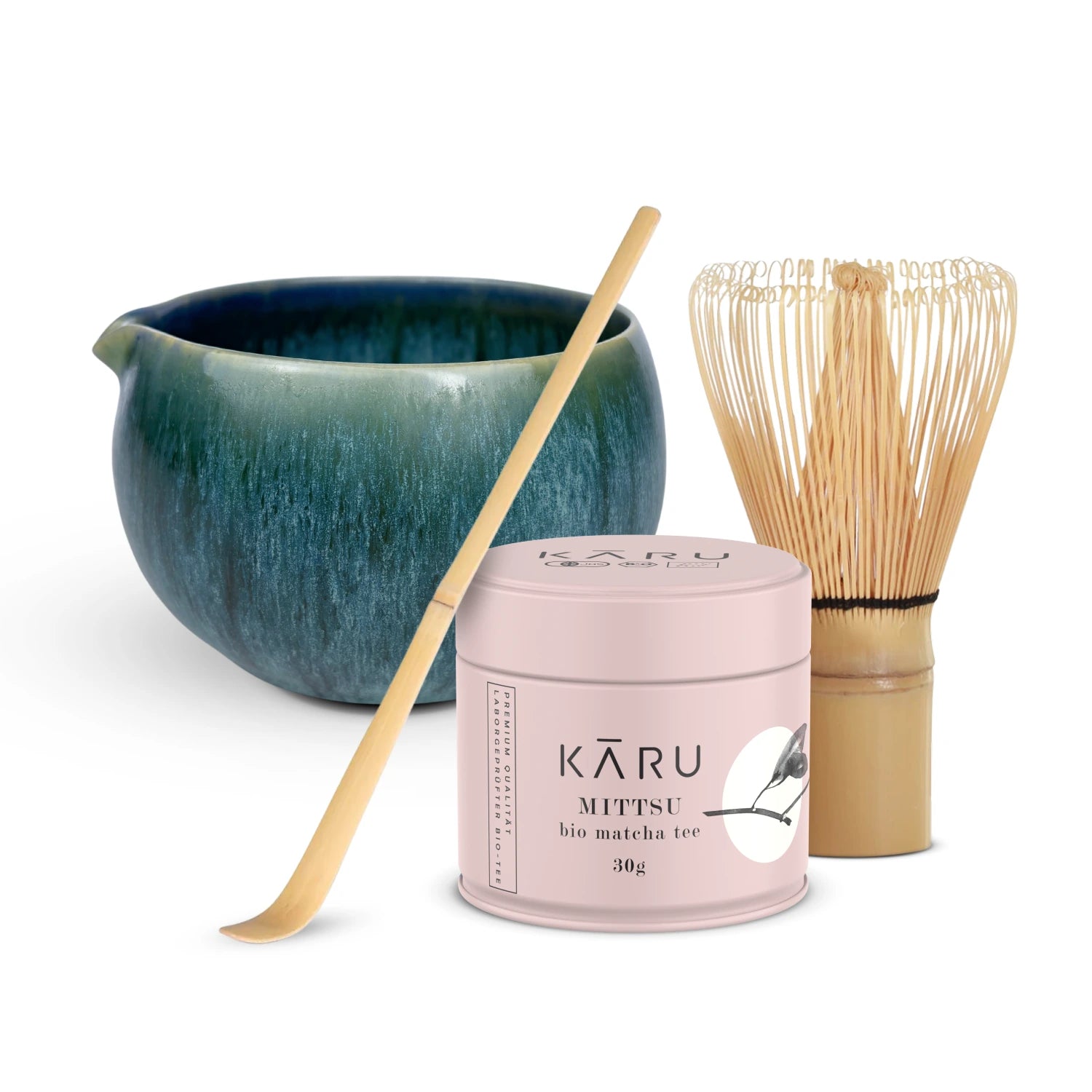 Bio Matcha Set Mittsu | Byōdō-in (türkisblau)