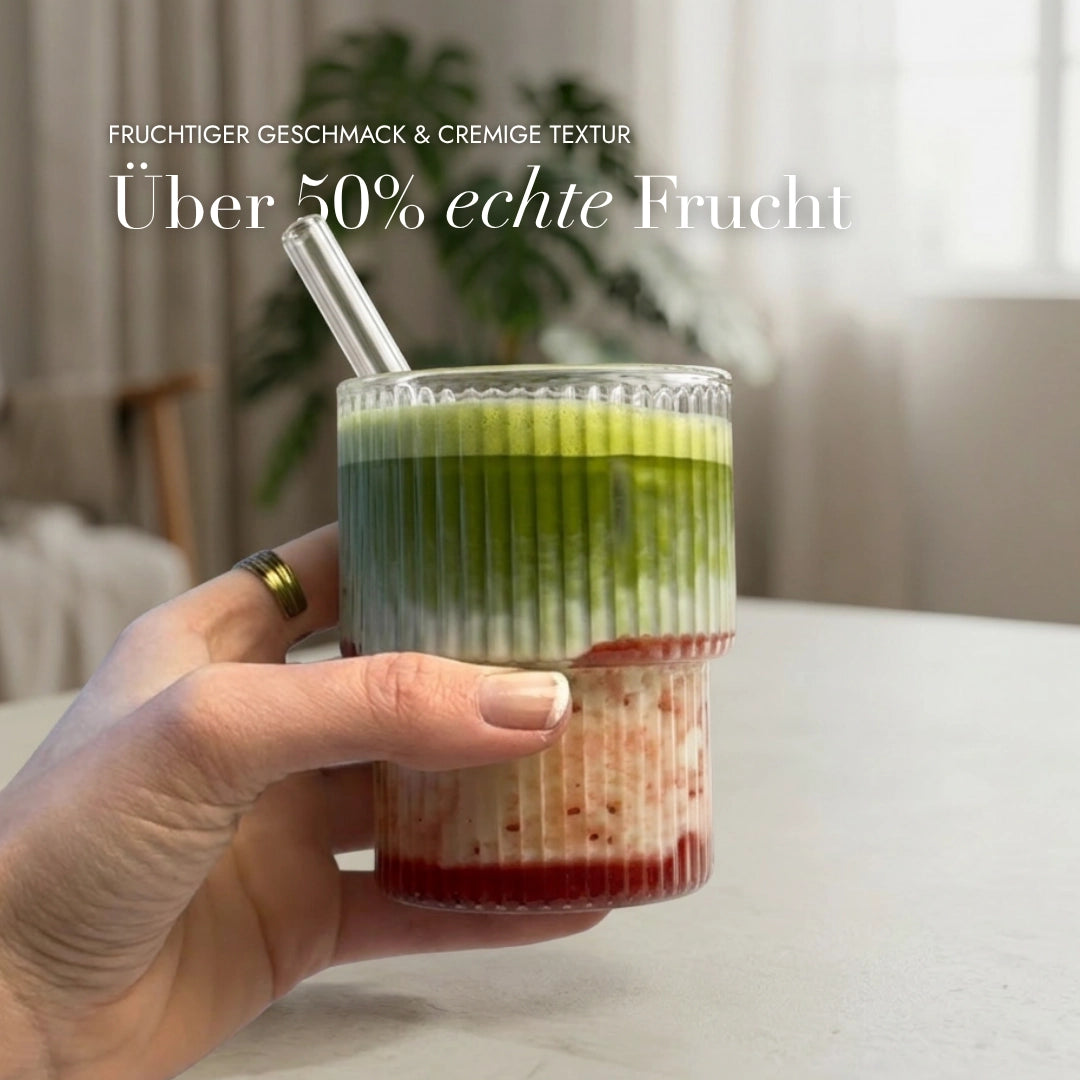 Matcha Summer Bundle | Erdbeere (Riffel-Gläser)