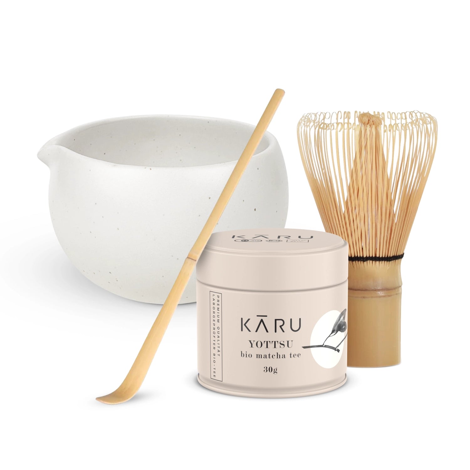 Bio Matcha Set Yottsu | Miruku (cremeweiß)