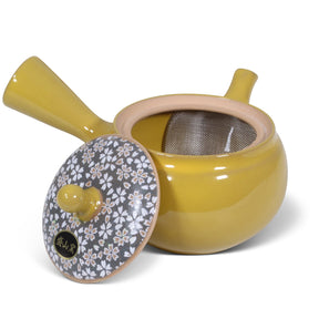 Seitengriff-Teekanne (Kyusu) - senfgelb (375ml)
